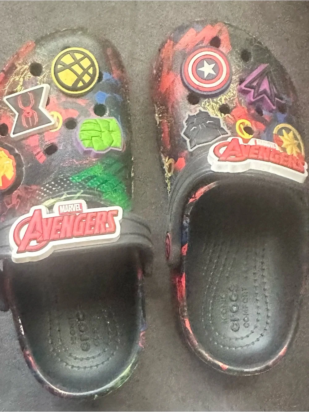 Marvel Avengers Kids Colorful Clog Shoes - Black with Multicolor Accents